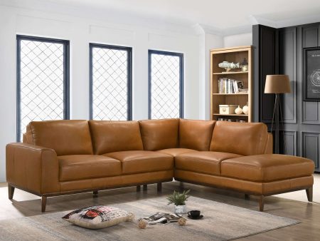 London  Leather Sectional Sofa Right Facing Online Sale