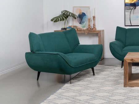 Acton Upholstered Flared Arm Chair Teal Blue Online