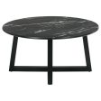 Skylark Round Coffee Table with Marble-like Top Letizia and Light Oak Discount