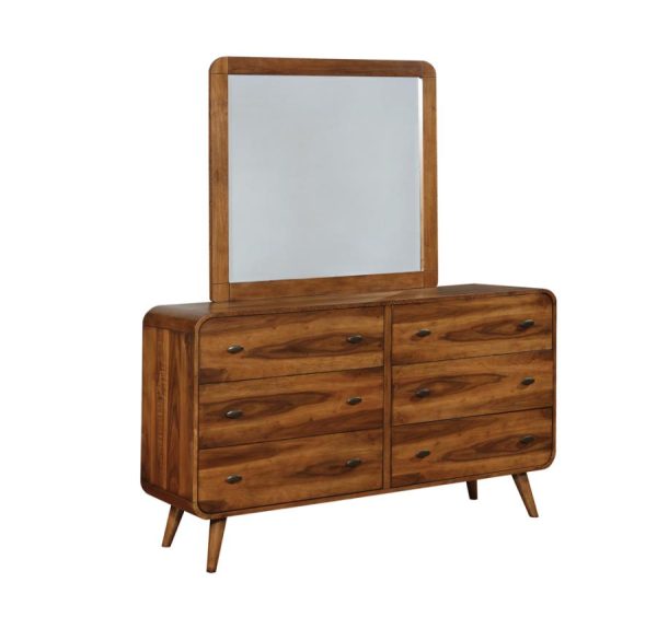 Robyn Rectangular Dresser Mirror Dark Walnut For Sale