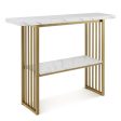 48 Inch 2-Tier Console Table with Gold Finished Frame Online