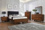 Robyn Bedroom Set with Upholstered Tufted Headboard Dark Walnut Online now