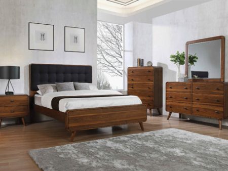 Robyn Bedroom Set with Upholstered Tufted Headboard Dark Walnut Online now