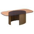 Morena Rectangular Coffee Table with Tawny Tempered Glass Top Brushed Bronze Sale