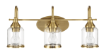 Twilight Three Lights Brushed Gold Contemporary Vanity Light 22 W × 10 H × 7.48 E with Clear Glass Hot on Sale