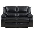 Camila Upholstered Motion Reclining Loveseat Black Sale