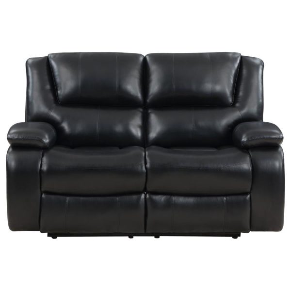 Camila Upholstered Motion Reclining Loveseat Black Sale