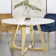 Gwynn Round Dining Table with Marble Top and Stainless Steel Base White and Gold For Cheap