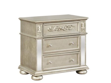 Heidi 3-drawer Nightstand Metallic Platinum Hot on Sale