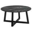 Skylark Round Coffee Table with Marble-like Top Letizia and Light Oak Discount