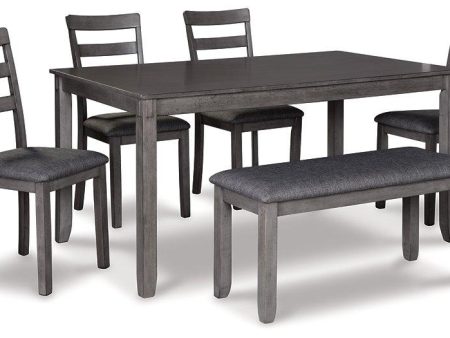 Bridson Dining Table and Chairs with Bench (Set of 6) Sale