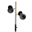 Axis Brassed Gold Floor Lamp with 4-Way Switch Double Spots with Metal Base Discount