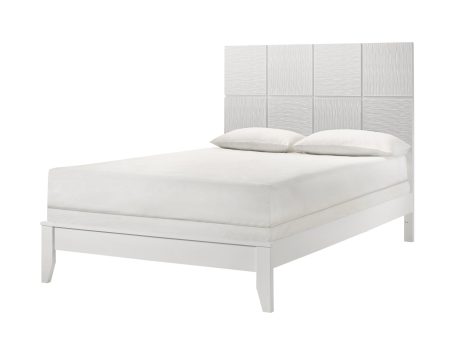 DENKER-EVAN WHITE PANEL BED For Cheap