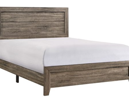 Millie  Greyish Brown Panel Bed on Sale