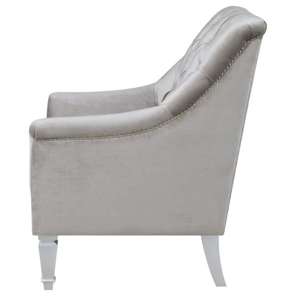 Avonlea Sloped Arm Tufted Chair Grey For Sale