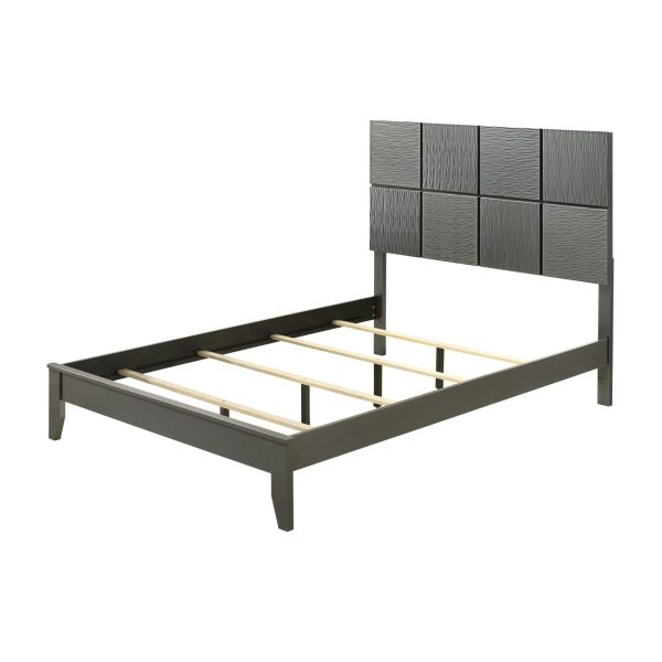 DENKER GUNMETAL PANEL BED on Sale