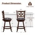 360° Swivel Bar Chairs with Leather Cushioned Seat and Rubber Wood Frame Supply