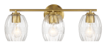 Luster Three Lights Vanity With Clear Glass for Bathrooms above Mirror  Wall Lamp - Satin Brass Fashion