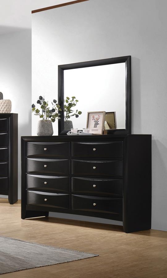 Briana Rectangle Dresser Mirror Black Cheap