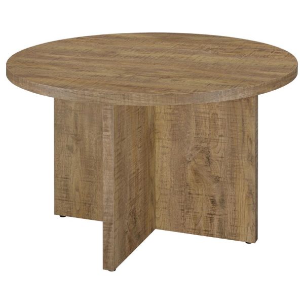 Jamestown Round Engineered Wood Dining Table with Decorative Laminate Mango Brown Online Sale