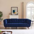 Addison Large Navy-Blue Velvet Sofa For Sale