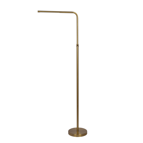 Verve Brassed Gold Floor Lamp with On Off Switch Adjustable Led Round Base Fashion