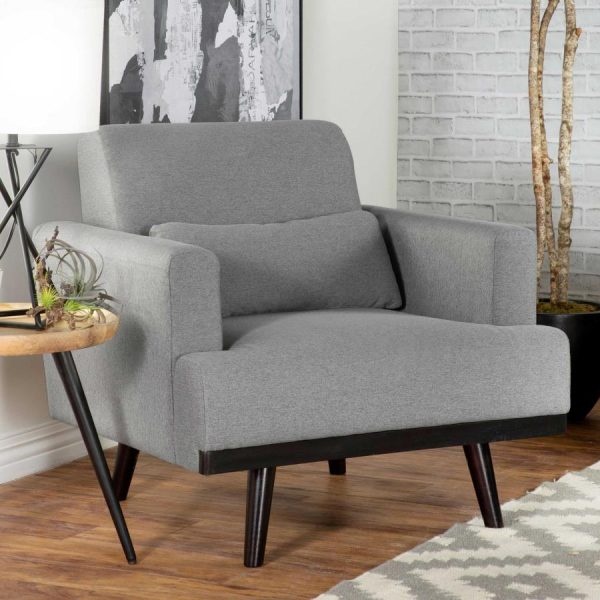 Blake Upholstered Chair With Track Arms Sharkskin And Dark Brown Online Hot Sale