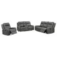 Raelynn 3-piece Upholstered Motion Reclining Sofa Set Grey For Sale