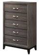 Akerson 5 Drawer Grey Chest Online Sale