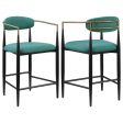 Tina Metal Counter Height Bar Stool with Upholstered Back and Seat Sale