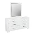 Jessica Rectangular Dresser Mirror White For Discount