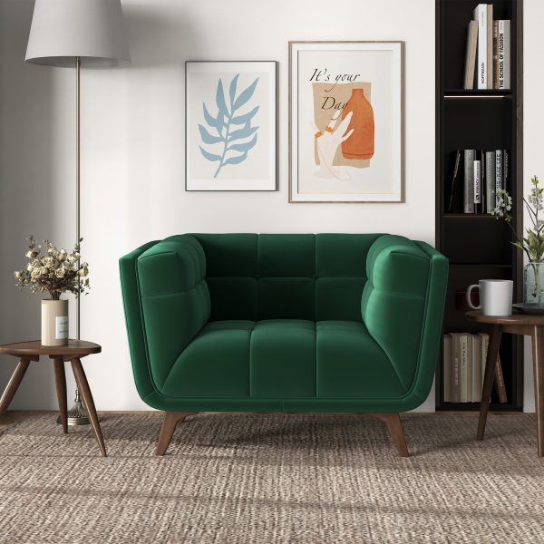 Addison Lounge Chair (Dark Green Velvet) Cheap