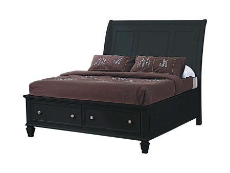 Sandy Beach Storage Sleigh Bed Black Online Sale