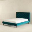 Dillon  Teal Velvet Platform Bed(Queen Size) Online Sale