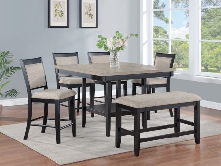 FULTON COUNTER HEIGHT DINING SET LIGHT GREY For Cheap