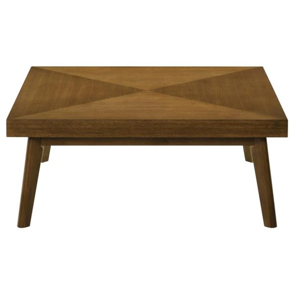 Westerly Square Wood Coffee Table with Diamond Parquet Walnut Online now