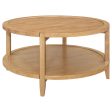 Camillo Round Solid Wood Coffee Table Maple Brown Hot on Sale