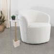 Joyce Upholstered Swivel Barrel Chair White Fashion