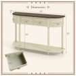 Retro Curved Console Table with Drawers and Solid Wood Legs Sale