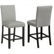 Kentfield Solid Back Upholstered Counter Height Stools Grey and Antique Noir (Set of 2)(DIS) Online now