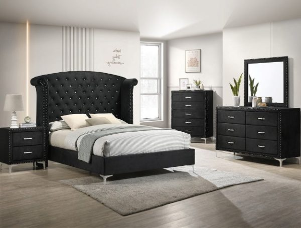 Lucinda Upholstered Bed with Button-Tufting For Cheap