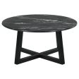 Skylark Round Coffee Table with Marble-like Top Letizia and Light Oak Discount