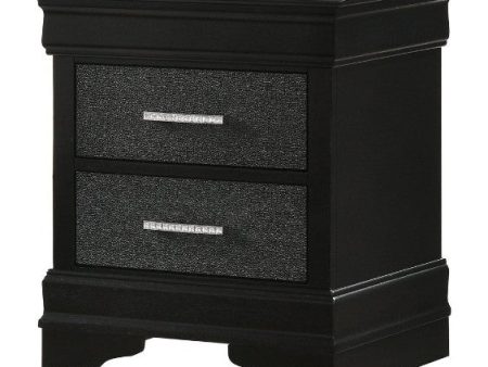 Amalia 2 Drawer Black Nightstand Fashion