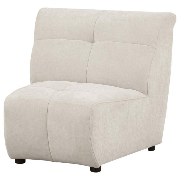 Charlotte Upholstered Curved Armless Chair Ivory Online