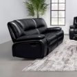 Camila Upholstered Motion Reclining Loveseat Black Sale