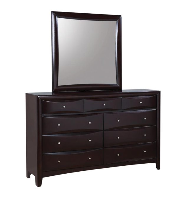 Phoenix Square Dresser Mirror Deep Cappuccino Online now