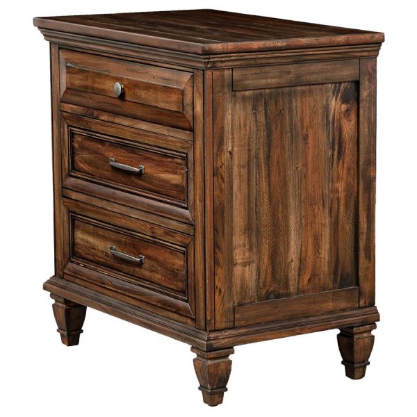 Avenue 3-drawer Nightstand Weathered Burnished Brown Online Sale