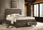 Woodmont Storage Bed Rustic Golden Brown For Cheap