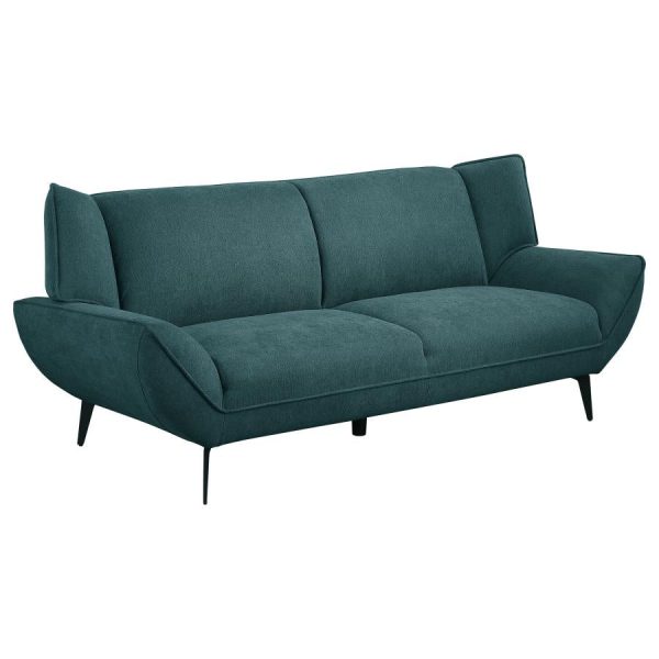 Acton Upholstered Flared Arm Sofa Teal Blue on Sale