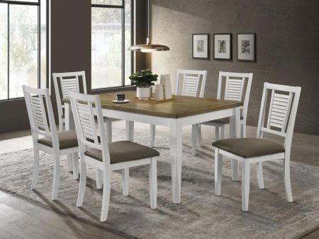 Appleton 7-piece Rectangular Dining Set Brown Brushed and White Sale